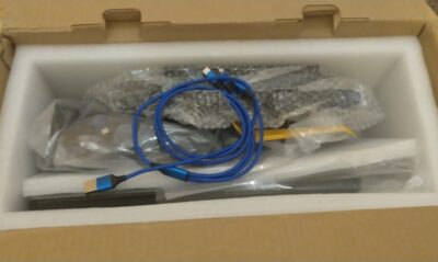 Android screen package opened, showing protective wrapping