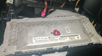 Back of the factory monitor showing the single pink connector