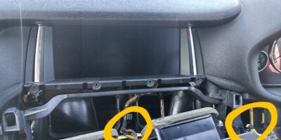 Connectors behind the upper panel: start switch, hazard switch