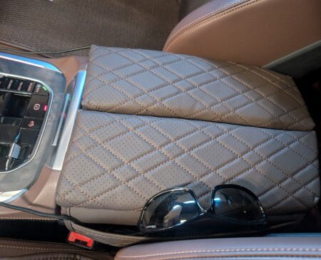 Close-up of the padded armrest cover surface