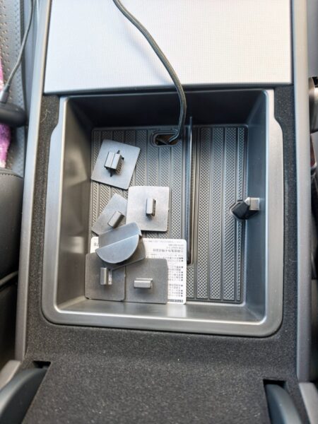Small items laid out in the tray, easy to see now that it's shallower