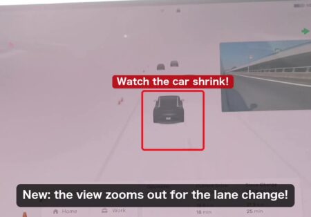 Fully zoomed-out view showing a much wider area around the car