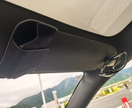 Lowering the visor to check clearance