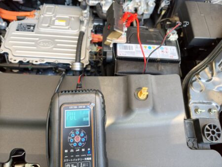 Charger running in pulse mode, display showing PUL