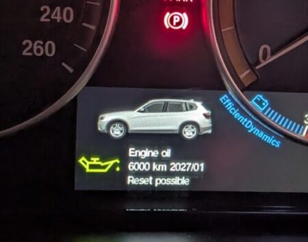 Engine oil reset possible