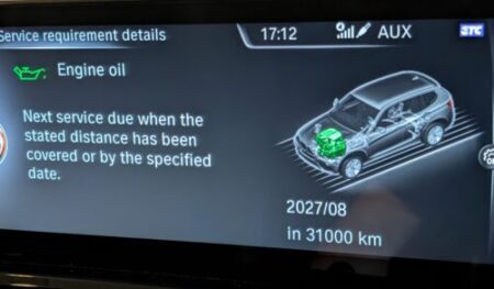 iDrive showing the new interval
