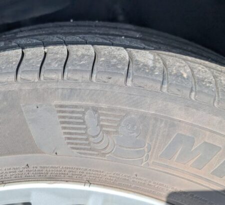 The tyre sidewall, never treated with dressing