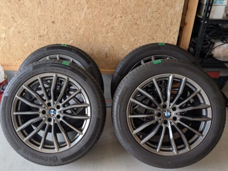 Two 20-inch M Sport wheels with Continental summer tyres, ready to fit