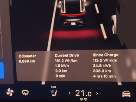 Model YL odometer showing 9,999 km just before the rollover