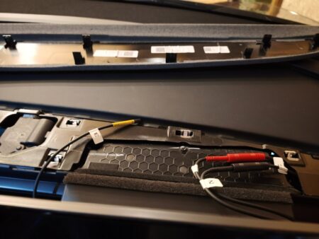 Display unit sitting on the dash with the wiring connected