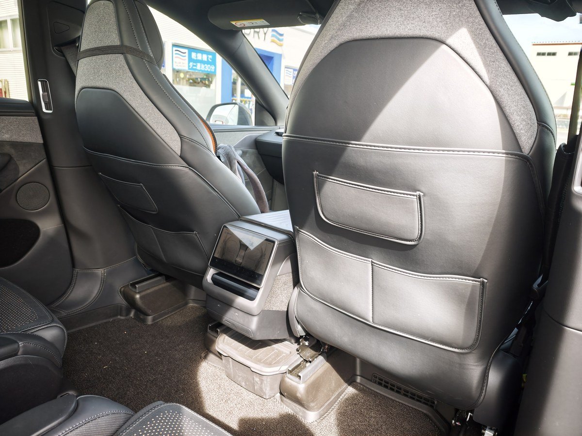 Both front seats seen from the second row of the Model YL