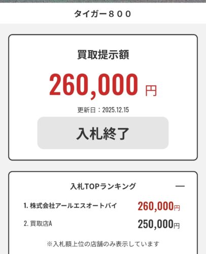 2回目の出品は26万円