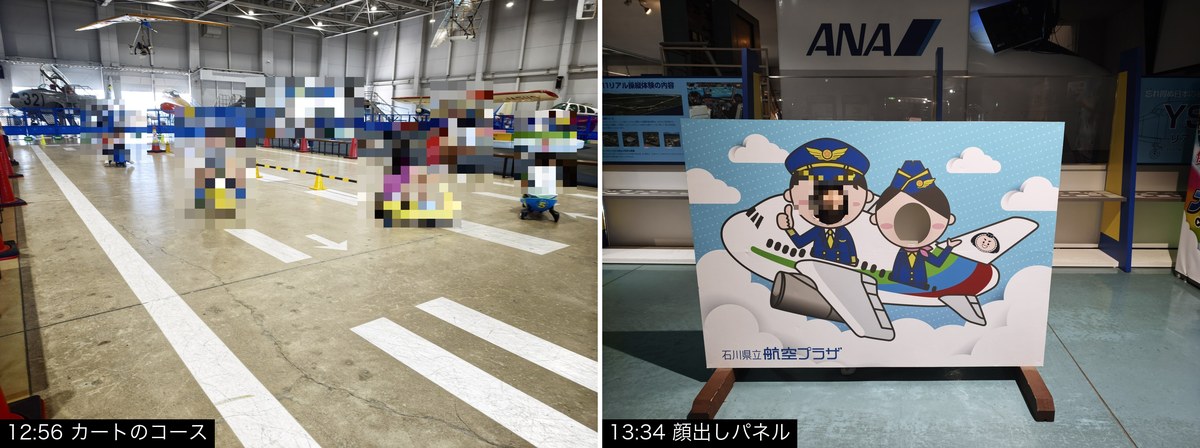 カートのコースと、パイロットの顔出しパネル
