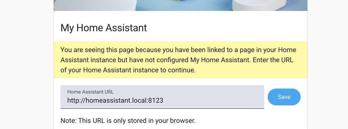 My Home AssistantにインスタンスのURLを入力する画面