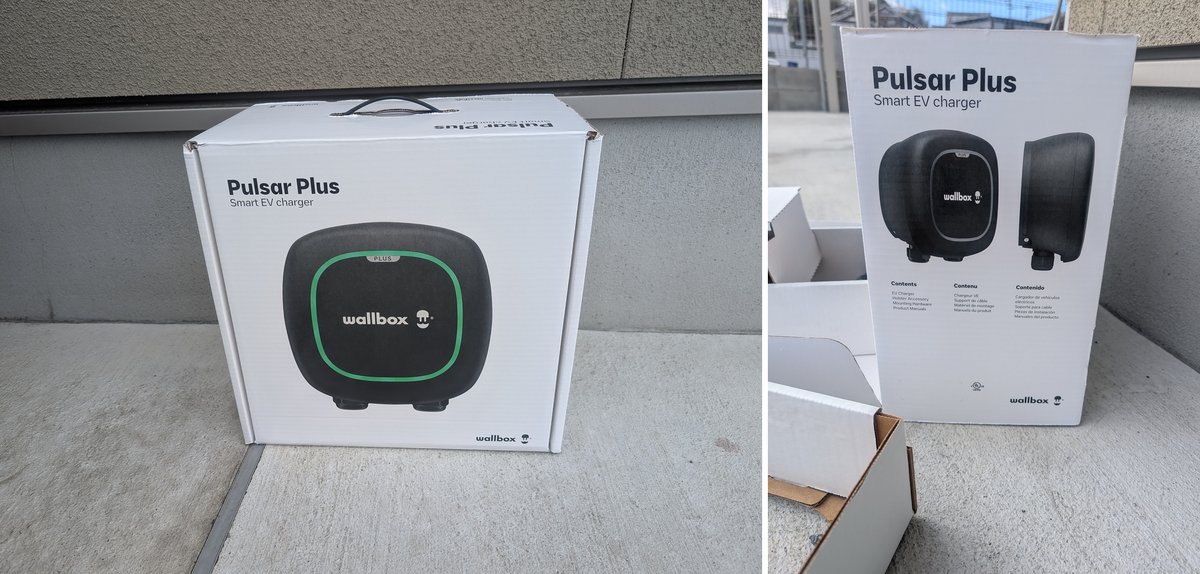 Wallbox Pulsar Plusの箱の表と裏