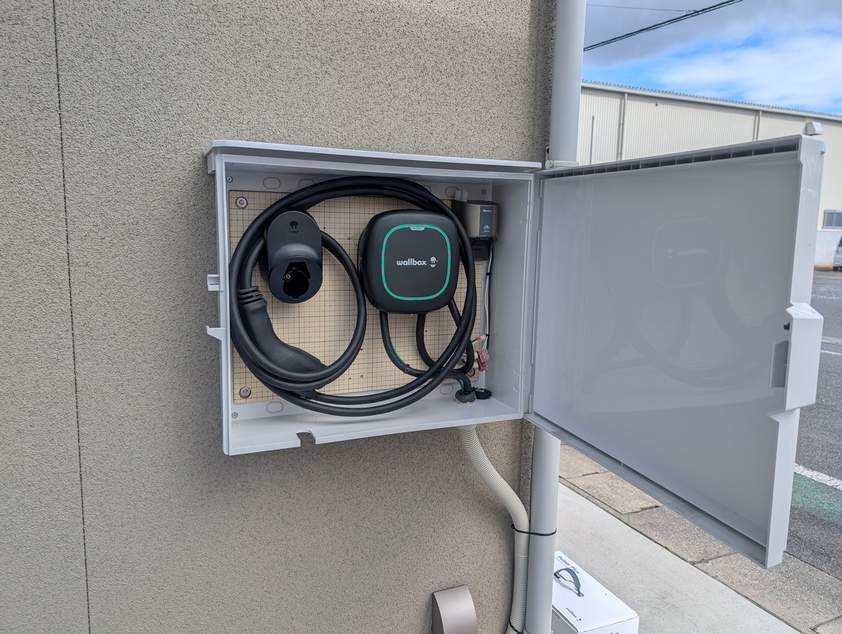 扉を開けた完成状態のWallbox